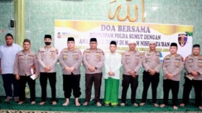 Malam Nisfu Syakban, Propam Polda Sumut Gelar Doa Bersama dan Santuni Anak Yatim Piatu