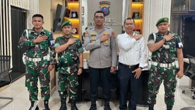 Kapolres Labusel Terima Silaturahmi Komandan Kompi Senapan C Yonif 126/KC untuk Sinergitas TNI-Polri