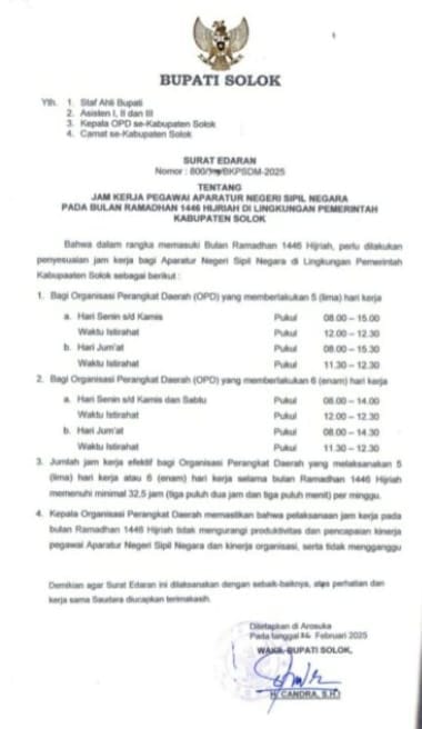 BKPSDM Asal Jiplak Rehat Pegawai Selama Ramadan