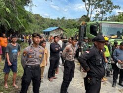 Polisi dan Instansi Terkait Amankan Lokasi Pascagempa di Kabupaten Taput
