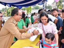 Warga Pangururan Antusias Serbu Gerakan Pangan Murah di Taman Sitolu Hae Horbo