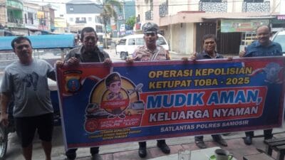 Polres Samosir Sosialisasi Hotline Mudik 110 Jelang Operasi Ketupat Toba 2025