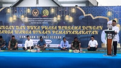 Warga Binaan Rutan Kelas I Medan Berbuka Puasa Bersama Keluarga