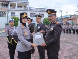 Tiga Perwira Polres Samosir Purnabakti