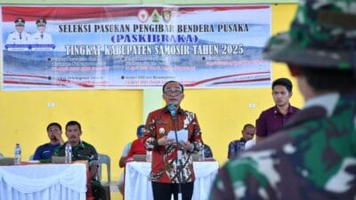 Wabup Samosir Pimpin Upacara Seleksi Paskibra 2025 Tingkat Kabupaten