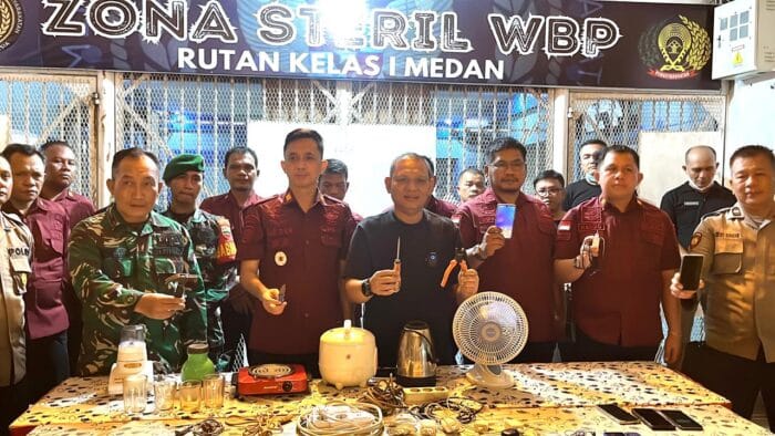 Sambut Hari Bhakti Pemasyarakatan Ke-61, Rutan Kelas 1 Medan Adakan Razia Kamar Hunian