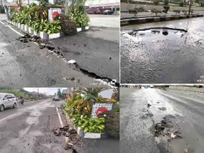 Proyek Jalan Nasional Berastagi-Kabanjahe Baru Dikerjakan Sudah Kupak-kapik