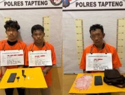 Tiga Pengedar Sabu Ditangkap Polres Tapteng di Pandan dan Tapian Nauli