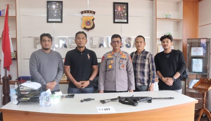Polres Langsa Terima Penyerahan Senjata Api dari Warga