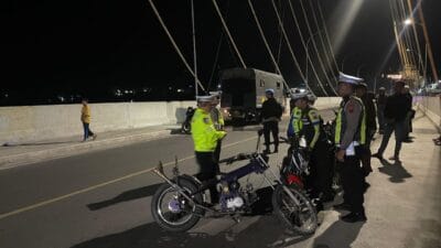 Polres Samosir Gelar Blue Light Patrol di Pangururan, Antisipasi Premanisme