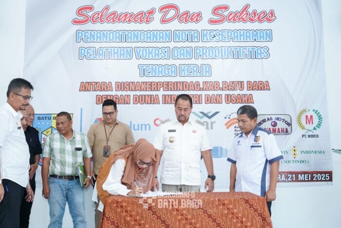 Bupati Batu Bara Hadiri Pelatihan Tenaga Kerja Serta Penandatanganan MoU antara Perusahaan dan BLK