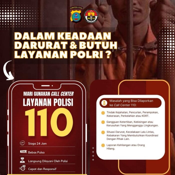 Layanan Polisi 110: Siaga 24 Jam, Bebas Pulsa dan Responsif Tangani Situasi Darurat