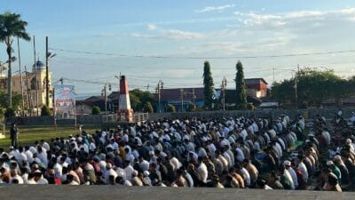 Pengamanan Salat Iduladha 1446 H di Kota Gunungsitoli Berjalan Aman dan Khusyuk