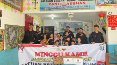 Brimob Polda Sumut Bakti Sosial ‘Peduli Sesama’ Warnai Minggu Penuh Harapan