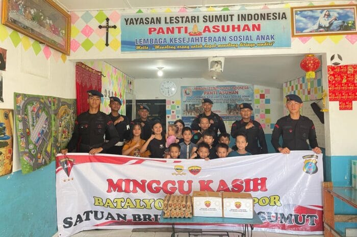 Brimob Polda Sumut Bakti Sosial 'Peduli Sesama' Warnai Minggu Penuh Harapan