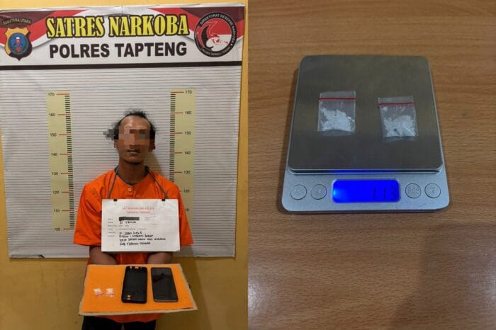 Sat Narkoba Polres Tapteng Ringkus Pelaku Penyalahgunaan Narkotika Jenis Sabu di Tapian Nauli