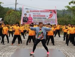 HUT Ke-79 Bhayangkara, Polres Tapteng Gelar Olahraga Bersama