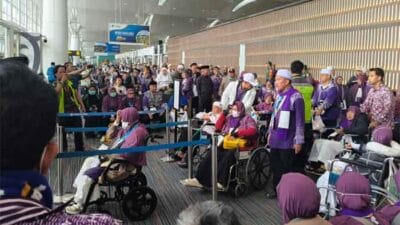 Polda Sumut Kawal Ketat Pemberangkatan Kembali 442 Jemaah Haji dari Bandara Kualanamu Pascaancaman Bom