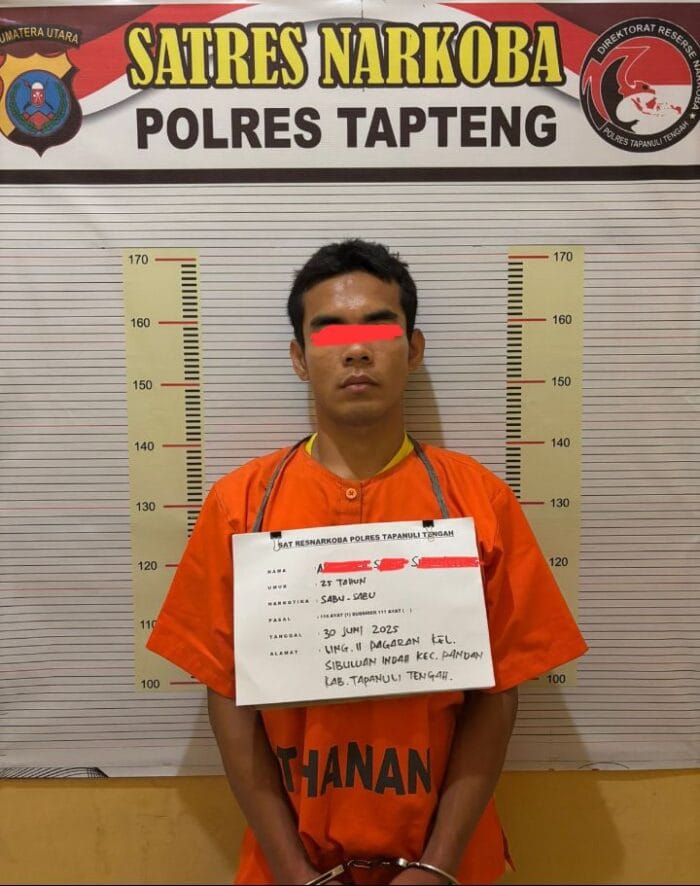 Polres Tapteng Tangkap Pengedar Sabu di Perumahan Cemara Asri Sibuluan Nauli Pandan