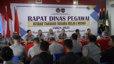 Usai Rapat Dinas Pegawai Rutan I Medan Laksanakan Tes Urine Bersama