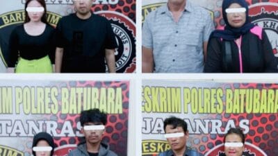 Satreskrim Polres Batu Bara Tangkap 4 Pasangan Bukan Suami Istri Saat Pesta Sabu-sabu di Kamar Hotel