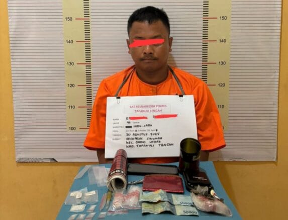 Polres Tapteng Tangkap Pengedar Sabu di Andam Dewi, Bandar Masuk DPO