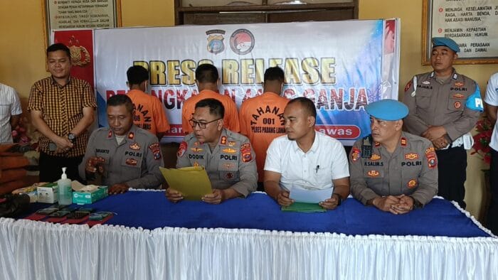 Polres Padang Lawas Press Release Ungkap Kasus Narkotika Golongan 1 Jenis Ganja 44 Kg