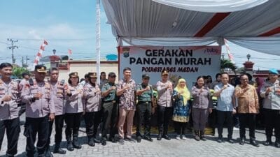 Polrestabes Medan dan Polsek Patumbak Gelar Acara Pasar Murah Nasional 