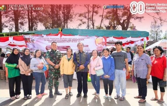 Bupati Karo Hadiri Gerakan Pangan Murah Secara Serentak Seluruh Kecamatan di Indonesia