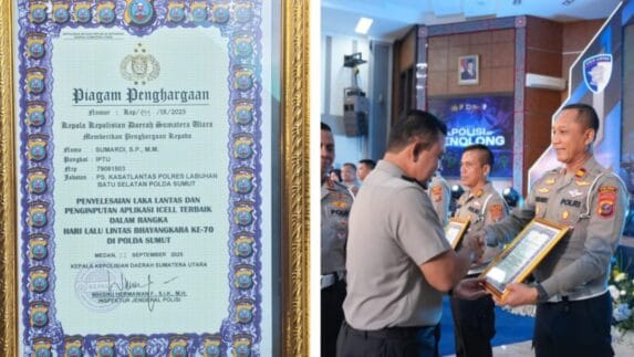 Ps Kasat Lantas Polres Labusel Raih Penghargaan dari Kapolda Sumut