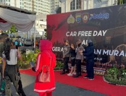 Ditsamapta Polda Sumut Meriahkan Car Free Day dengan Gerakan Pangan Murah