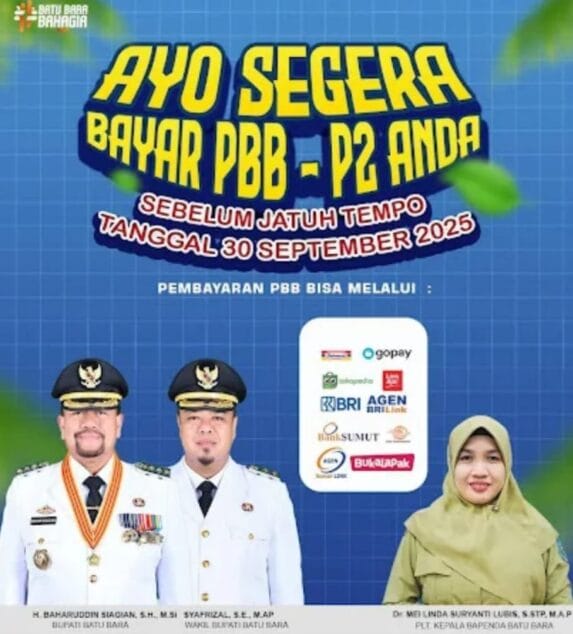 Bapenda Batu Bara Imbau Warga Segera Bayar PBB-P2 Sebelum 30 September 2025