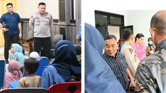Kapolres dan Wakil Bupati Labusel Jenguk Anak Penderita Stunting di RSUD Kotapinang