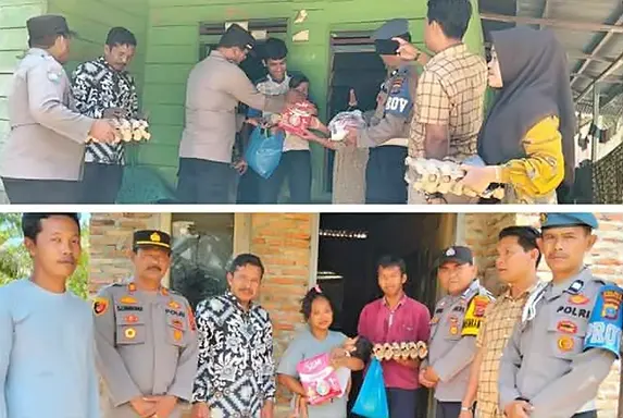 Kapolsek Sei Kanan Salurkan Bantuan untuk Anak Stunting