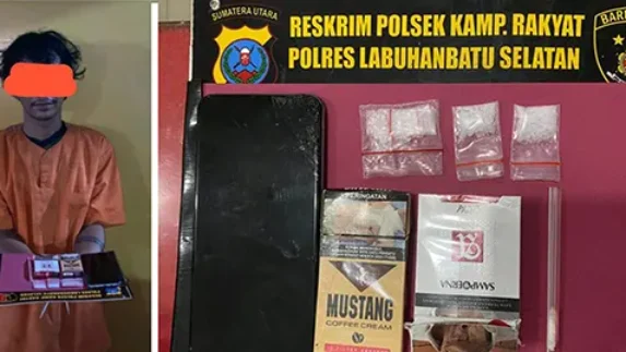 Polsek Kampung Rakyat Bekuk Pengedar Sabu di Teluk Panji