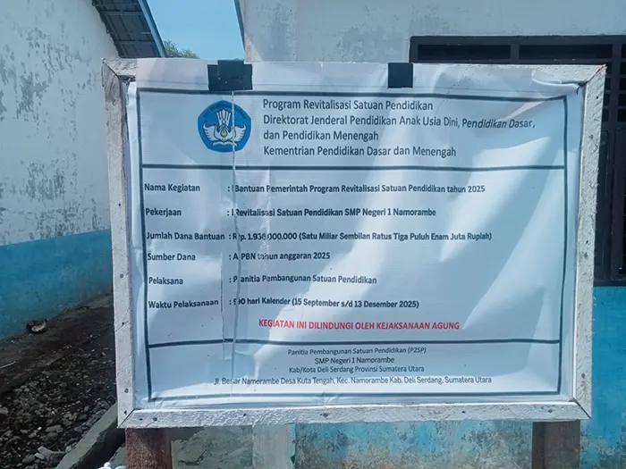 Kejari Deliserdang dan Kacabjari Pancur Batu Diminta Periksa Proyek di SMPN I Namorambe