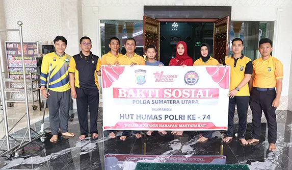 Sambut HUT Ke-74 Humas Polri, Bidhumas Polda Sumut Tebar Kepedulian Lewat Bakti Religi
