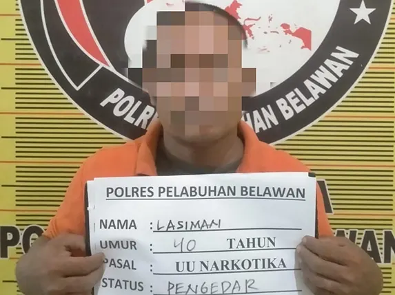 Sat Narkoba Polres Pelabuhan Belawan Tangkap Pengedar Sabu di Pasar 4 Marelan