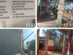 Proyek Rehabilitasi Sedang Ruang Kelas SD Negeri 153065 Lopian 2 Dikerjakan CV Duru Ombak Diduga Bermasalah
