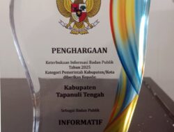 Pemkab Tapteng Raih Badan Publik Informatif di KIP Award 2025