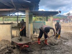 Brimob Polda Sumut dan Pramuka Percepat Pemulihan Fasilitas Ibadah Pascabencana Alam
