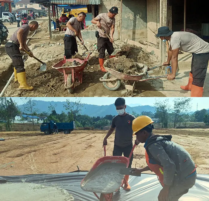 Bersama Warga Bangkit Pascabencana, Brimob Sumut Kerahkan Operasi Aman Nusa II
