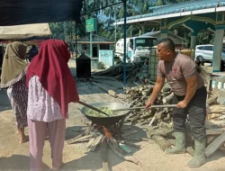 Brimob Polda Sumut Teruskan Dapur Lapangan dan Pembersihan Rumah Warga di Batang Toru
