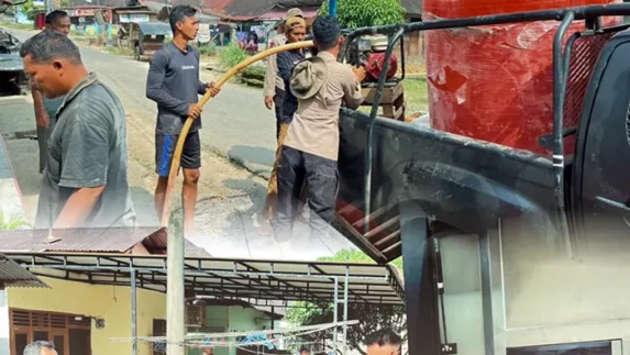 Dari Water Treatment Hingga Sumur Bor, Brimob Sumut Pastikan Air Bersih untuk Warga Hutabalang
