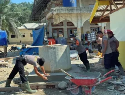 Gotong Royong Brimob Polda Sumut, Rumah Warga dan Sumur Masjid Aek Ngadol Mulai Pulih
