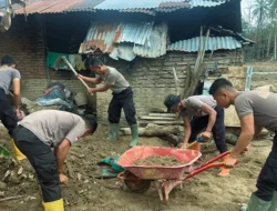 Langkah Pemulihan Berlanjut, Brimob Sumut Dampingi Warga Aek Ngadol