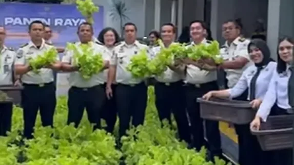 Rutan Kelas I Medan Ikuti Panen Raya Ketahanan Pangan