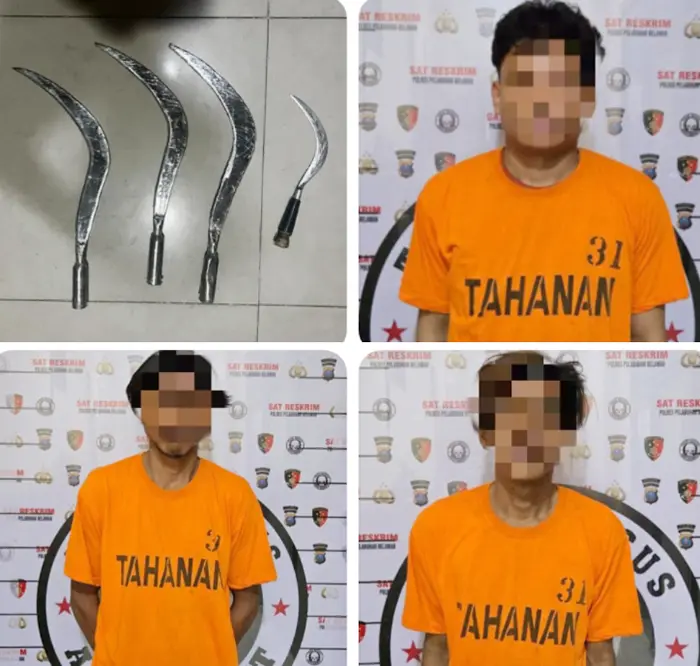 Tim Gabungan Jatanras Polda Sumut dan Polres Pelabuhan Belawan Tangkap Tiga Pelaku Tawuran