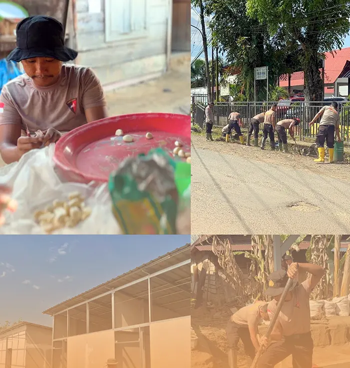 Brimob Sumut Kawal Huntara, Lingkungan Batang Toru Kembali Tertata