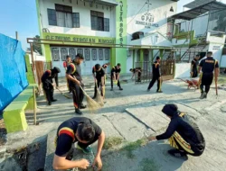 Detasemen Gegana Brimob Polda Sumut Kerja Bakti di Sekolah Minggu GPDI Alfa Omega Medan